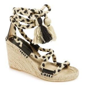 Soludos Boho Lace-Up Gladiator Wedge with Tassels